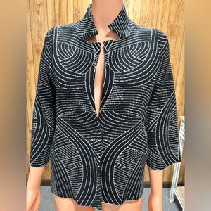Anthropologie Black and White Geometric Blazer
